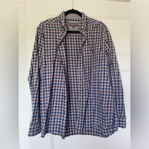 Johnston & Murphy Blue and Brown Casual Button Down Shirt